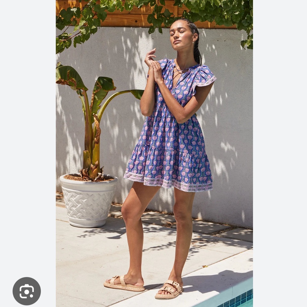 SAYLOR Bebel Pink and Blue Floral Mini Dress. Size XS